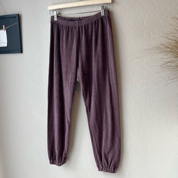 The Great. Microterry Track Jogger Pants in Vintage Mulberry Purple Size 0/XS - Picture 2 of 8